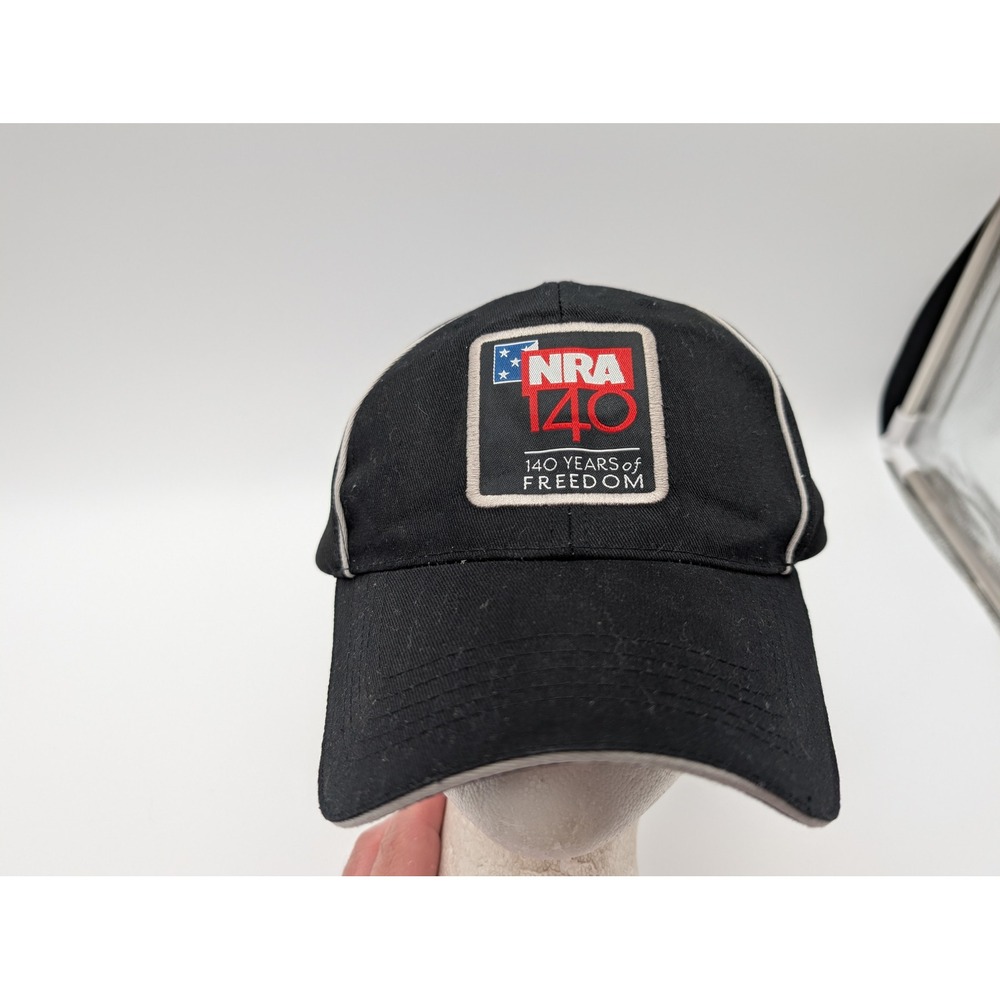 Hit Wear NRA 140 Years of Freedom Hat Black Adjustable Baseball Cap Mens